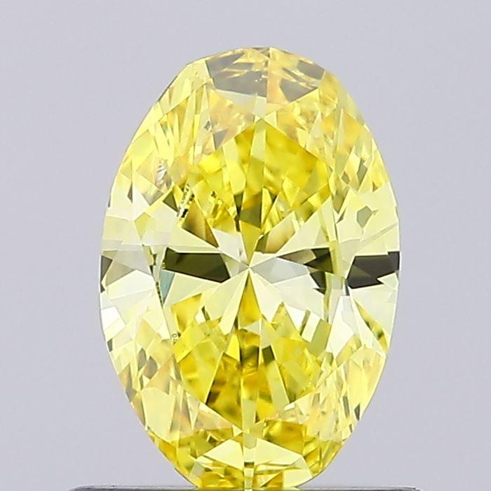 0.58 Ct. Fancy Vivid Yellow Oval Lab Grown Diamond