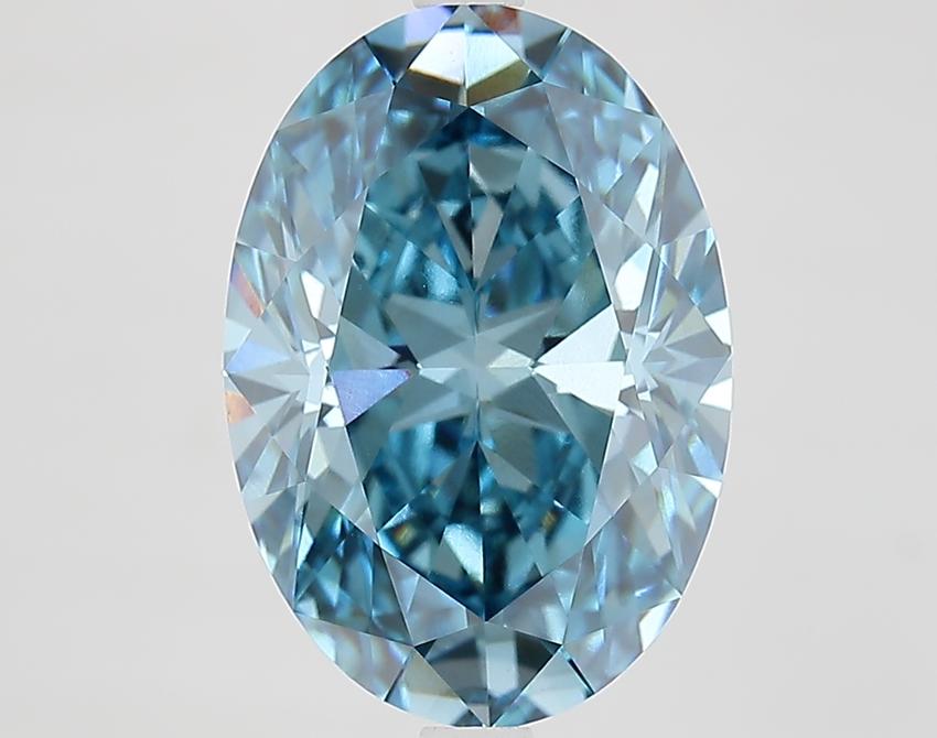 5.02 Ct. Fancy Vivid Blue Oval Lab Grown Diamond
