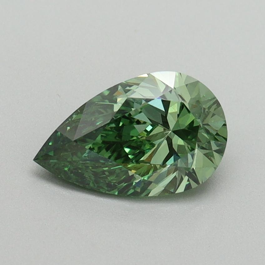 0.90 Ct. Fancy Vivid Green Pear Lab Grown Diamond