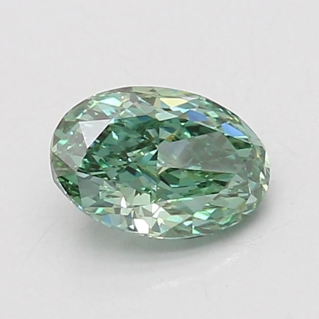 1.06 Ct. Fancy Vivid Green Oval Lab Grown Diamond