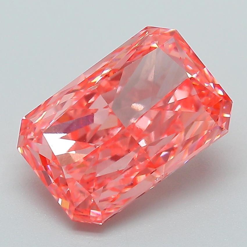 3.47 Ct. Fancy Vivid Pink Radiant Lab Grown Diamond