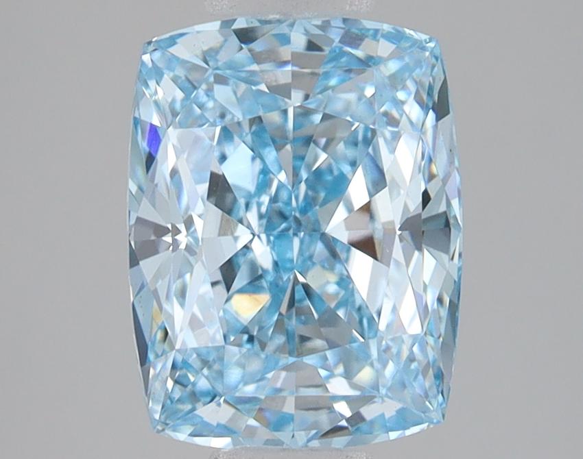 3.10 Ct. Fancy Vivid Blue Cushion Lab Grown Diamond