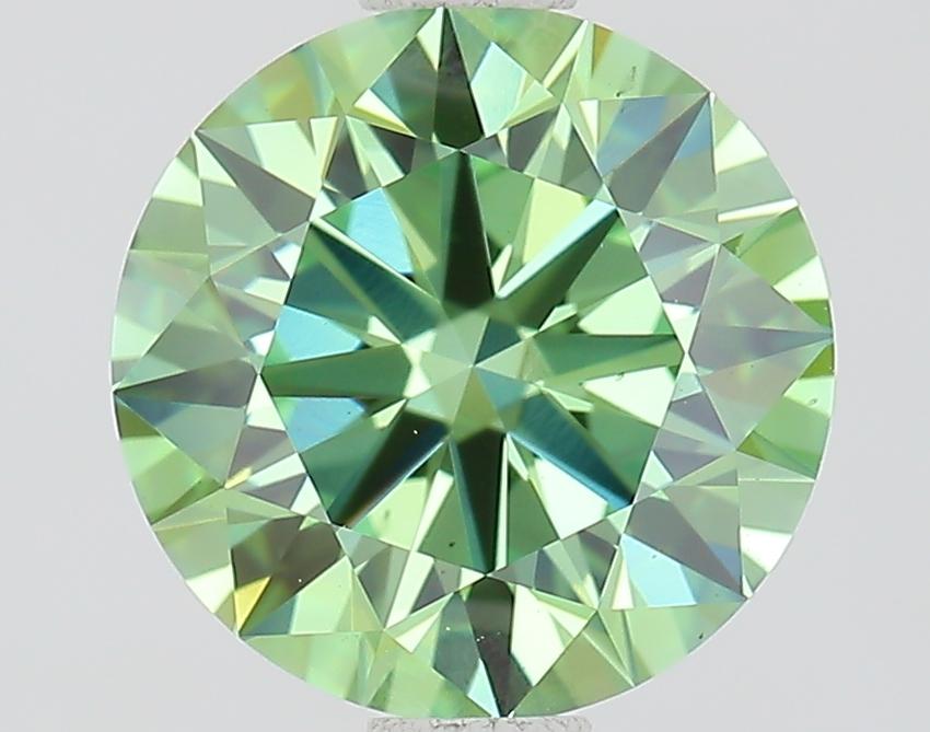 1.38 Ct. Fancy Vivid Green Round Lab Grown Diamond