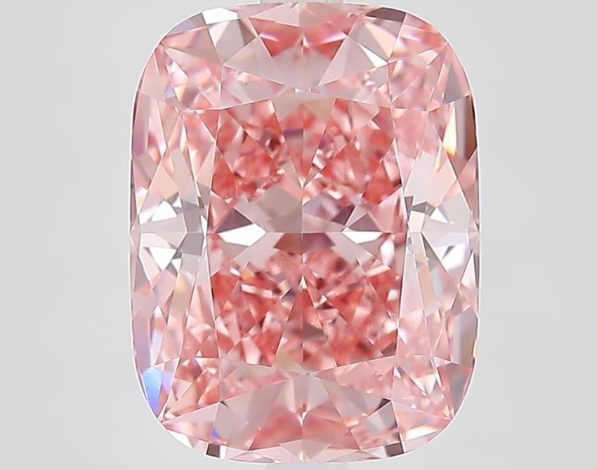 4.53 Ct. Fancy Vivid Pink Cushion Lab Grown Diamond