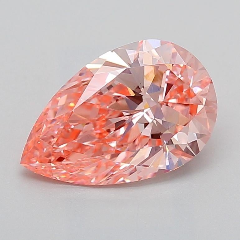 2.91 Ct. Fancy Vivid  Pink Pear Lab Grown Diamond