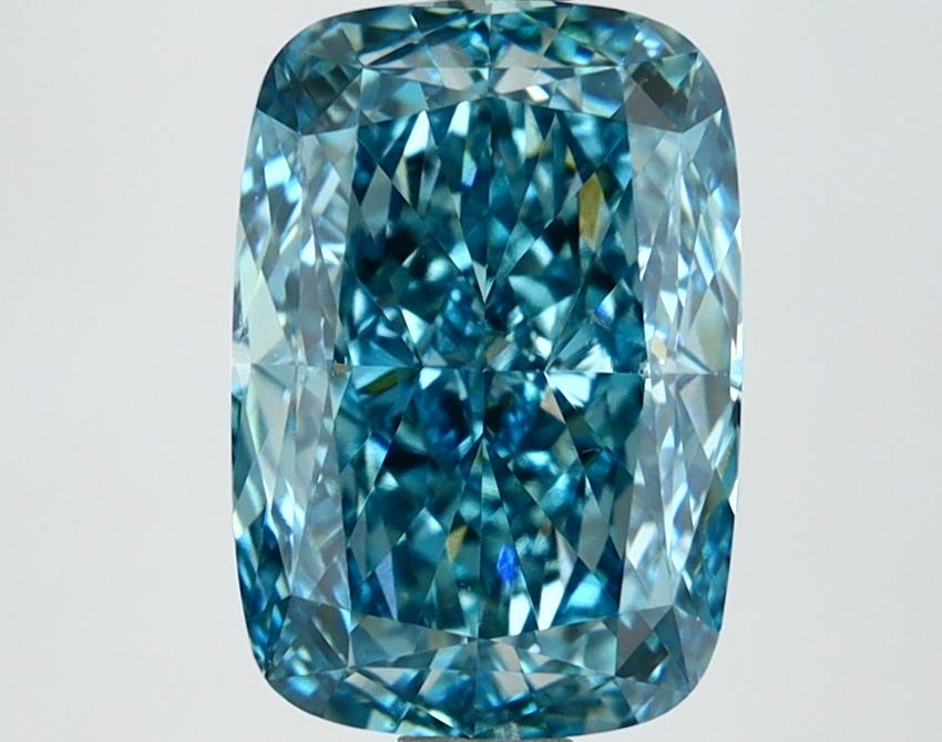 3.01 Ct. Fancy Vivid Blue Cushion Lab Grown Diamond