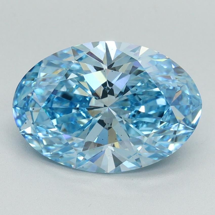 2.59 Ct. Fancy Vivid Blue Oval Lab Grown Diamond