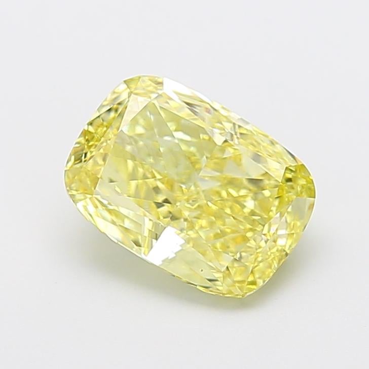 2.91 Ct. Fancy Intense  Yellow Cushion Lab Grown Diamond