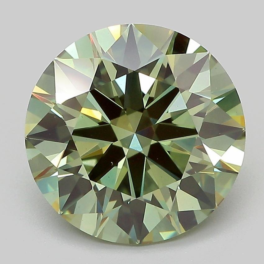 5.01 Ct. Fancy Vivid Green Round Lab Grown Diamond