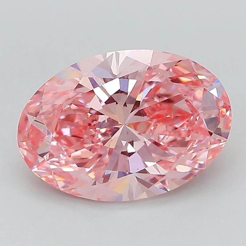 2.10 Ct. Fancy Vivid Pink Oval Lab Grown Diamond