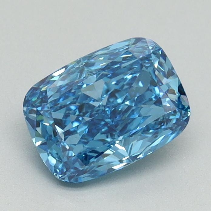 1.12 Ct. Fancy Vivid Blue Cushion Lab Grown Diamond