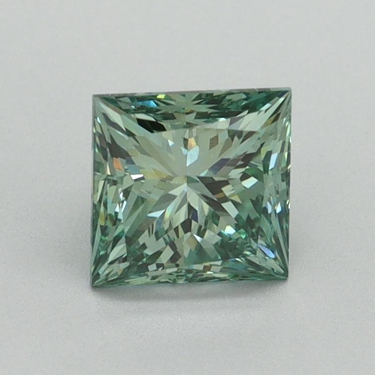 1.06 Ct. Fancy Vivid Green Princess Lab Grown Diamond