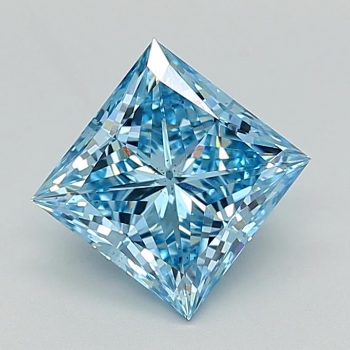2.32 Ct. Fancy Vivid  Blue Princess Lab Grown Diamond