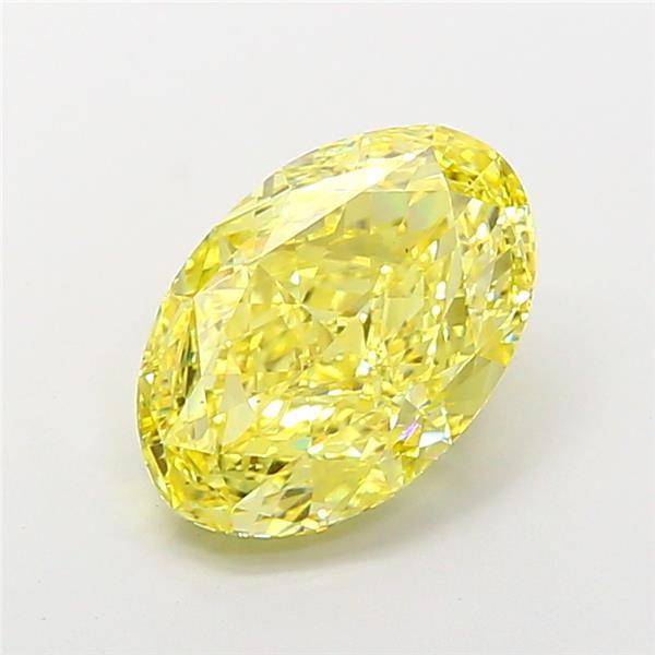 3.93 Ct. Fancy Vivid Yellow Oval Lab Grown Diamond