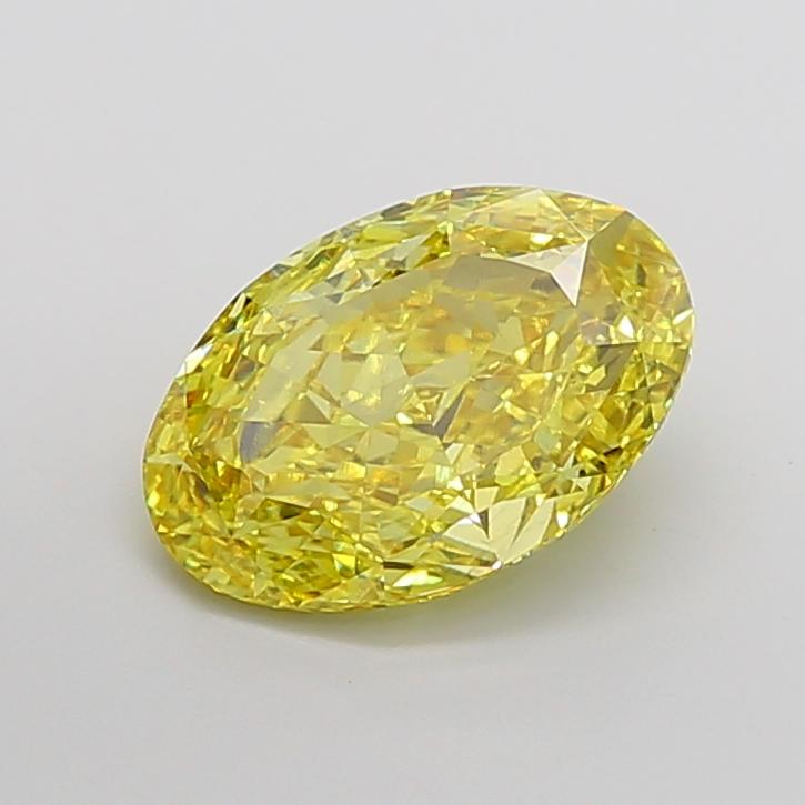 4.85 Ct. Fancy Vivid Yellow Oval Lab Grown Diamond