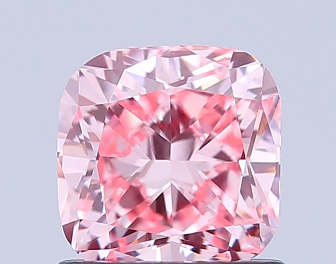 1.05 Ct. Fancy Vivid Pink Cushion Lab Grown Diamond