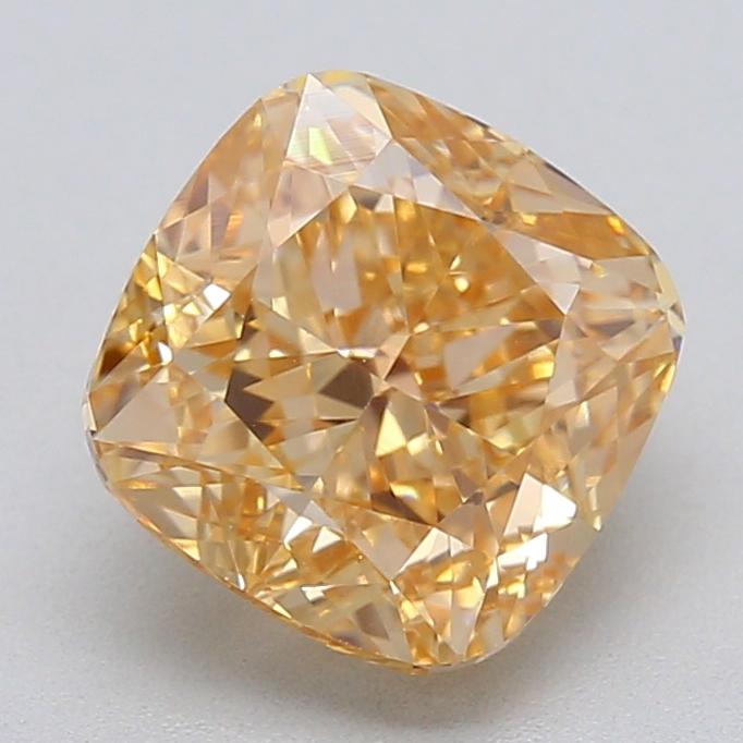1.51 Ct. Fancy Intense Yellow Orange Cushion Lab Grown Diamond