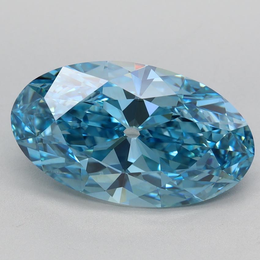 3.58 Ct. Fancy Vivid Blue Oval Lab Grown Diamond