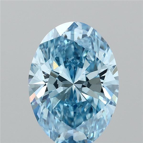 1.55 Ct. Fancy Vivid  Blue Oval Lab Grown Diamond