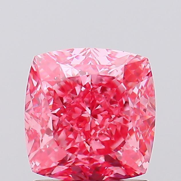 1.69 Ct. Fancy Vivid  Pink Cushion Lab Grown Diamond