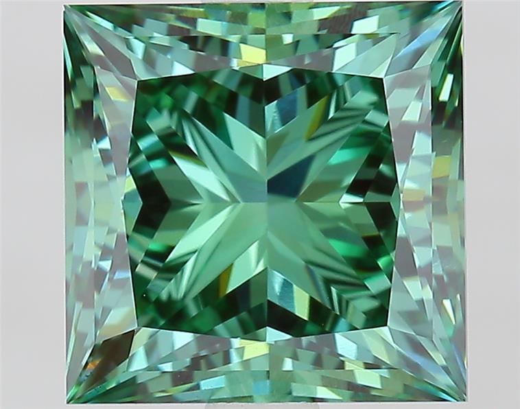 3.09 Ct. Fancy Vivid  Green Princess Lab Grown Diamond