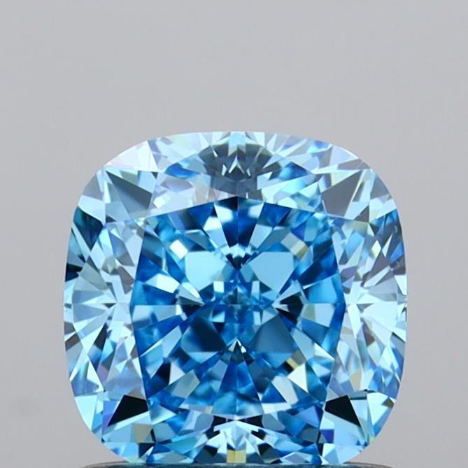 1.00 Ct. Fancy Vivid  Blue Cushion Lab Grown Diamond