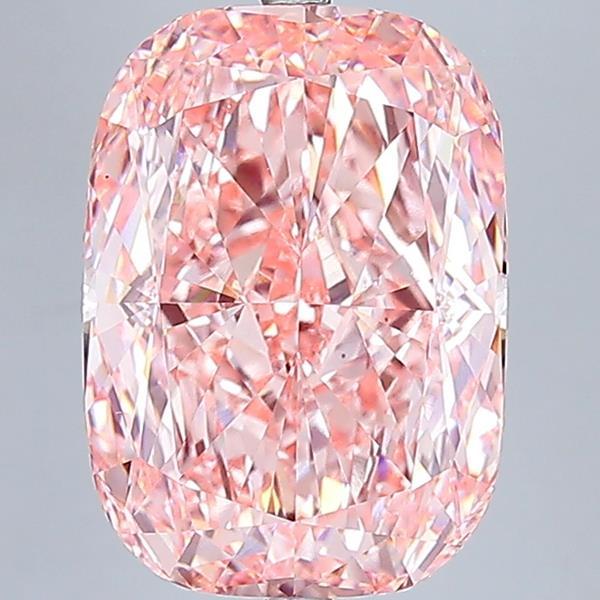 15.05 Ct. Fancy Vivid  Pink Cushion Lab Grown Diamond
