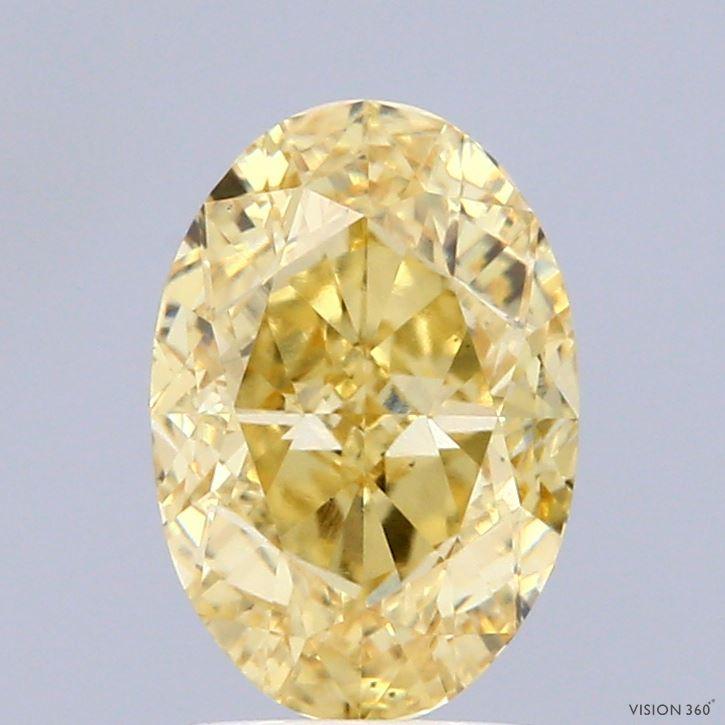2.10 Ct. Fancy Intense Yellow Oval Lab Grown Diamond