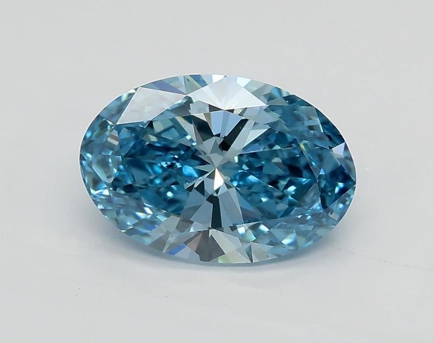 1.20 Ct. Fancy Vivid Blue Oval Lab Grown Diamond