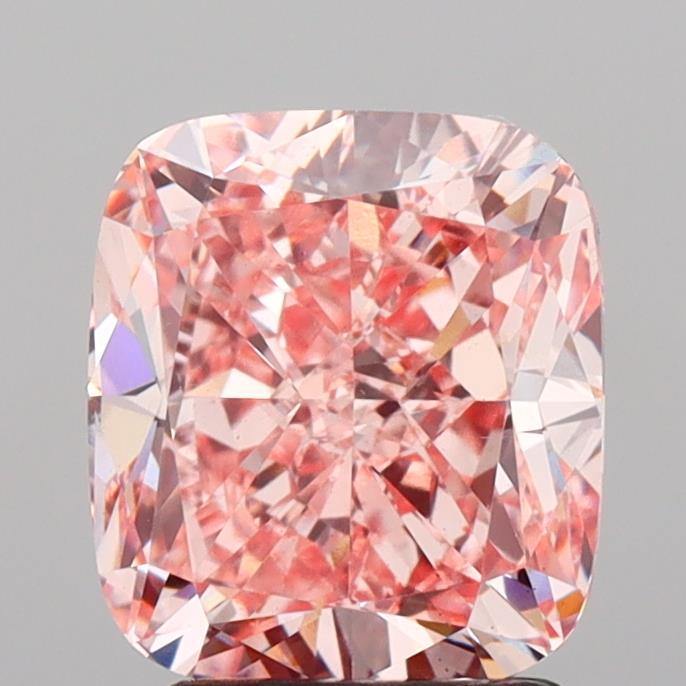 3.13 Ct. Fancy Intense Pink Cushion Lab Grown Diamond