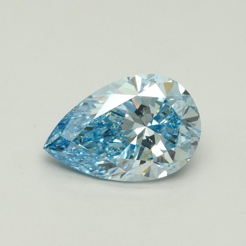4.11 Ct. Fancy Vivid Blue Pear Lab Grown Diamond