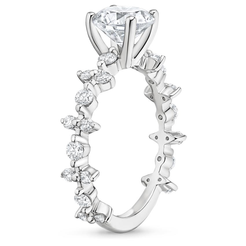 18K White Gold Reflection Diamond Ring, large side view