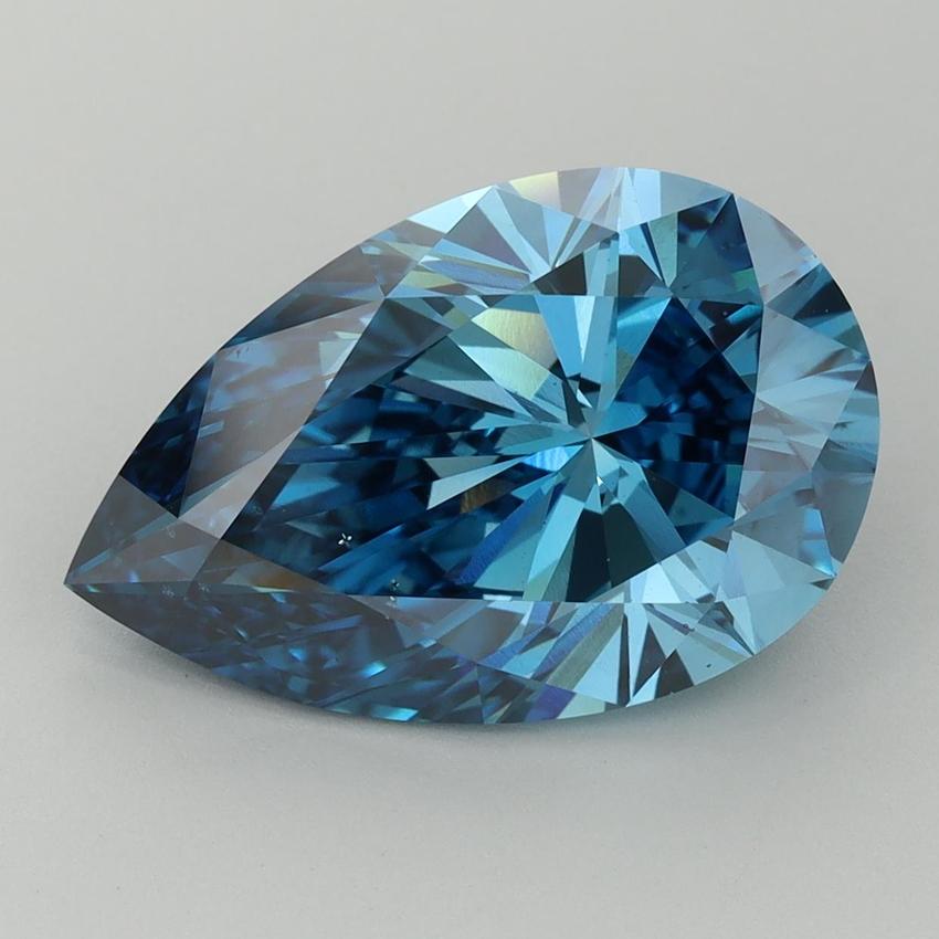 6.17 Ct. Fancy Vivid Blue Pear Lab Grown Diamond