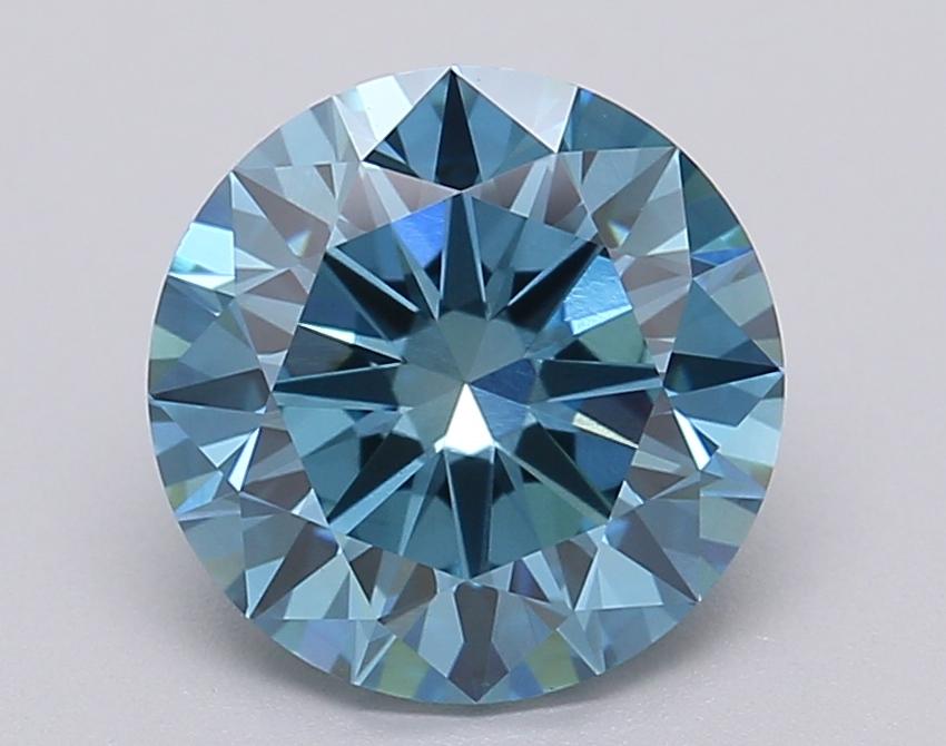 1.96 Ct. Fancy Vivid Blue Round Lab Grown Diamond