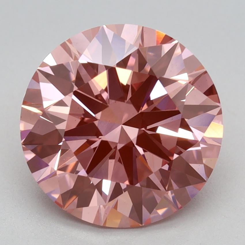 2.65 Ct. Fancy Vivid Pink Round Lab Grown Diamond