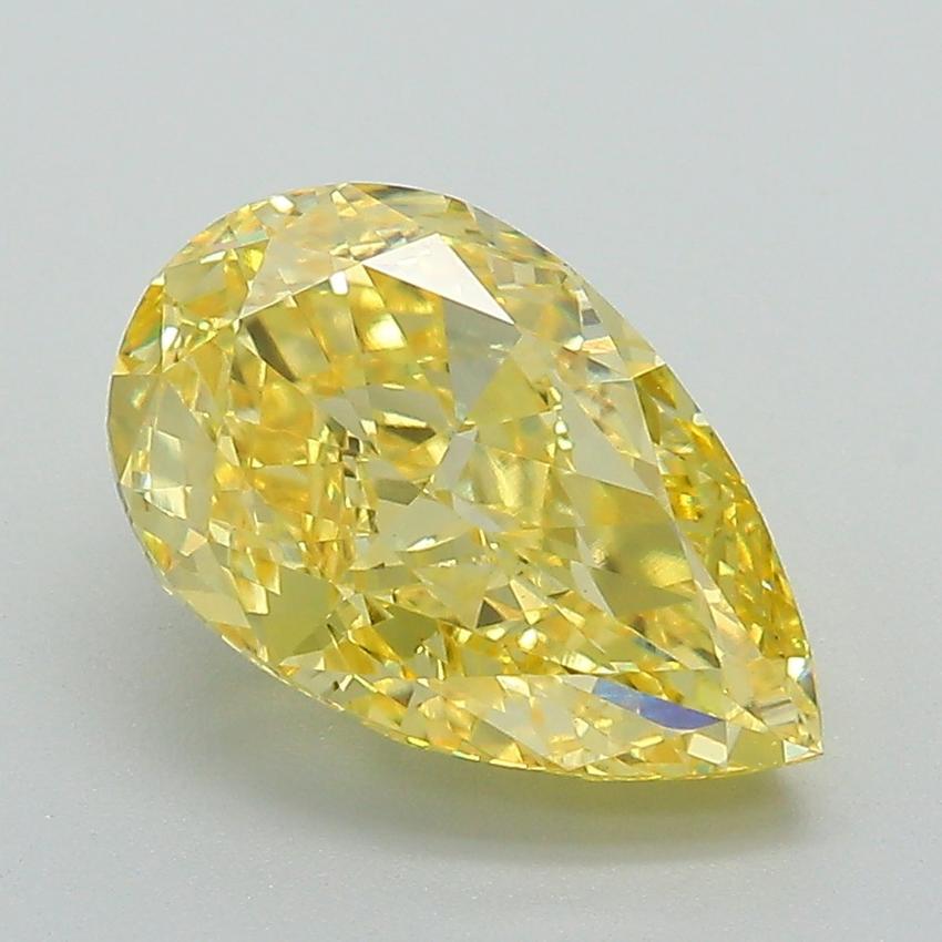 3.03 Ct. Fancy Vivid Yellow Pear Lab Grown Diamond