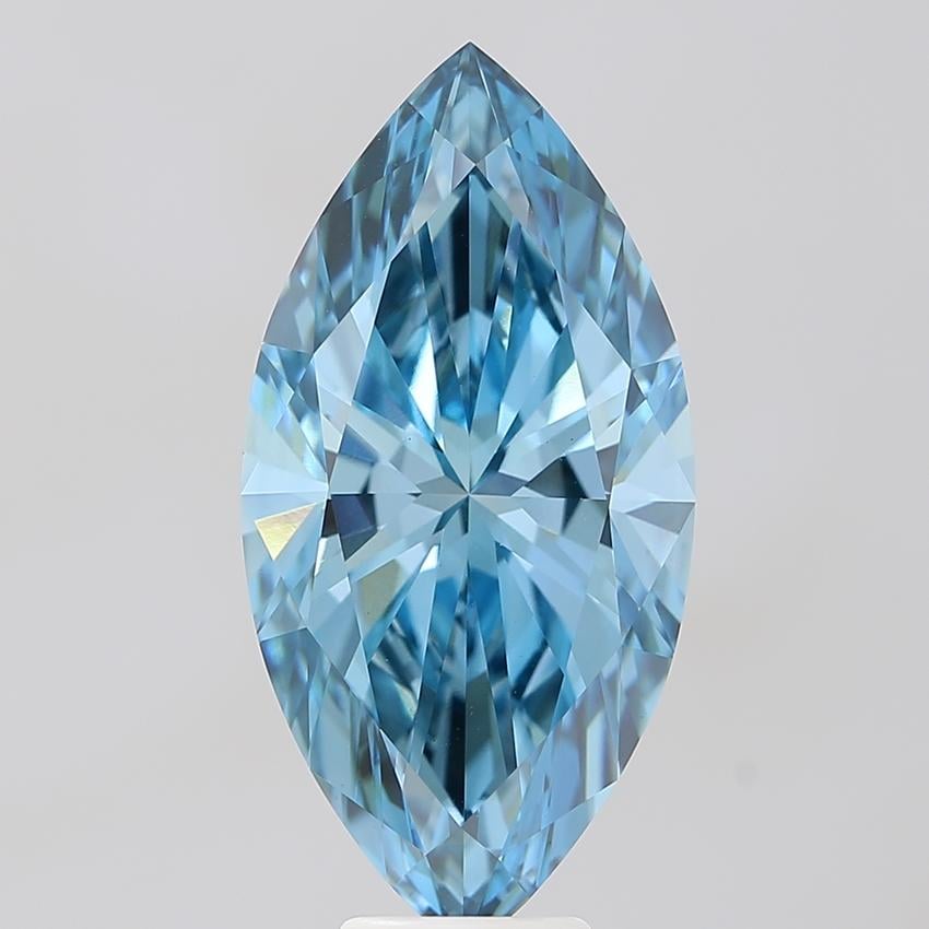 7.83 Ct. Fancy Vivid Blue Marquise Lab Grown Diamond