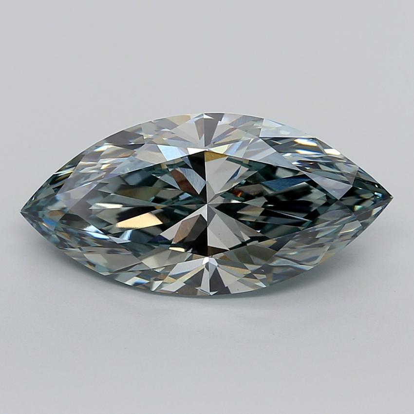 7.21 Ct. Fancy Vivid Green Marquise Lab Grown Diamond