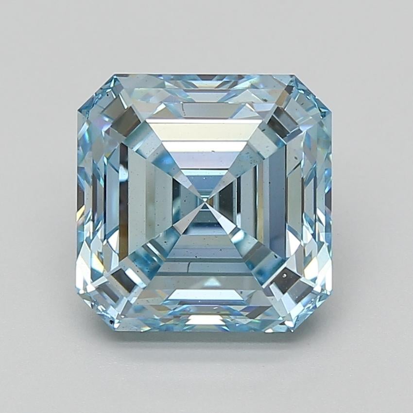 5.02 Ct. Fancy Intense Blue Asscher Lab Grown Diamond