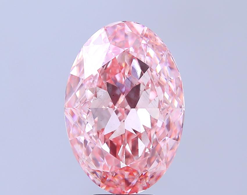 10.09 Ct. Fancy Vivid Pink Oval Lab Grown Diamond