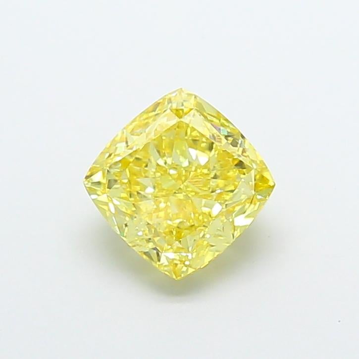 3.07 Ct. Fancy Intense  Yellow Cushion Lab Grown Diamond