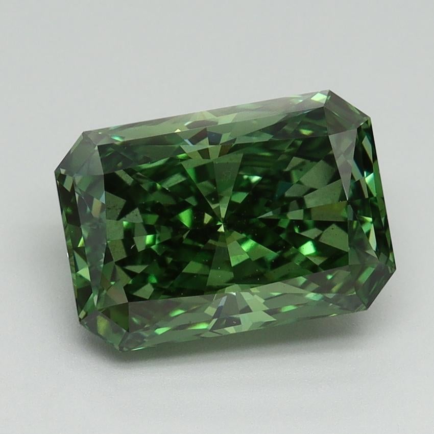 3.15 Ct. Fancy Vivid Pacific Green Radiant Lab Grown Diamond