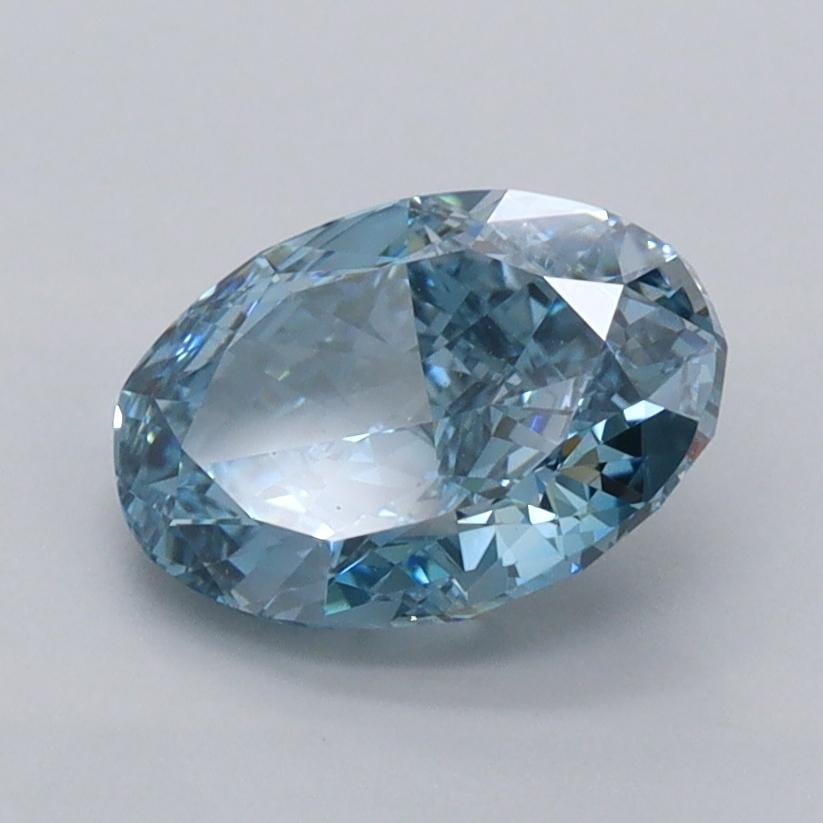 1.57 Ct. Fancy Vivid  Blue Oval Lab Grown Diamond