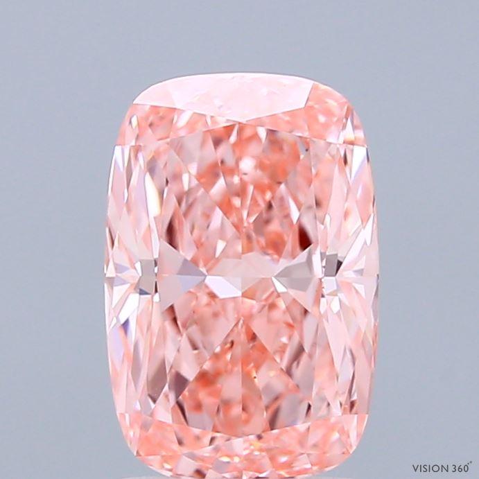 1.89 Ct. Fancy Vivid  Pink Cushion Lab Grown Diamond