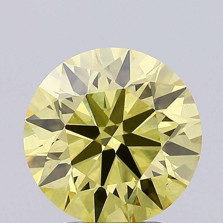 3.53 Ct. Fancy Intense  Yellow Round Lab Grown Diamond
