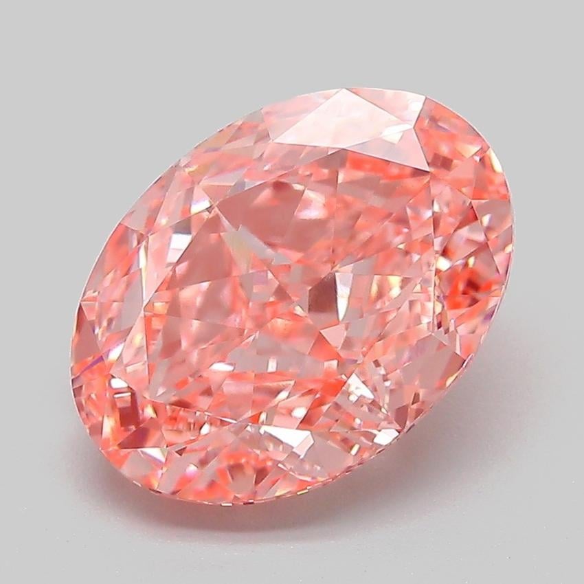 4.09 Ct. Fancy Vivid  Pink Oval Lab Grown Diamond