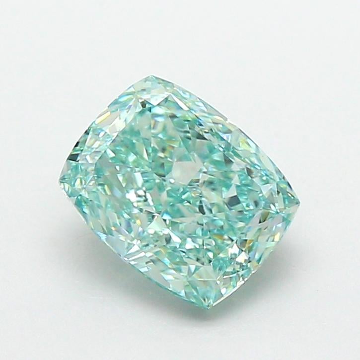 1.74 Ct. Fancy Vivid  Green Cushion Lab Grown Diamond