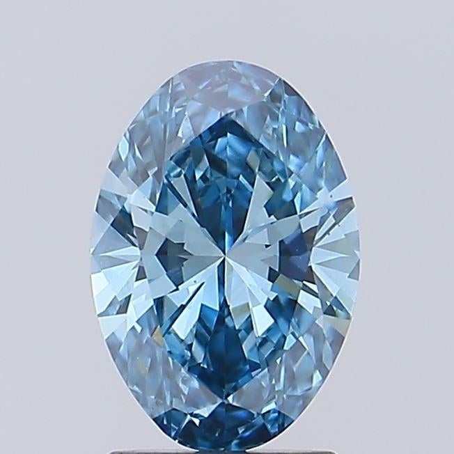 1.56 Ct. Fancy Vivid Blue Oval Lab Grown Diamond