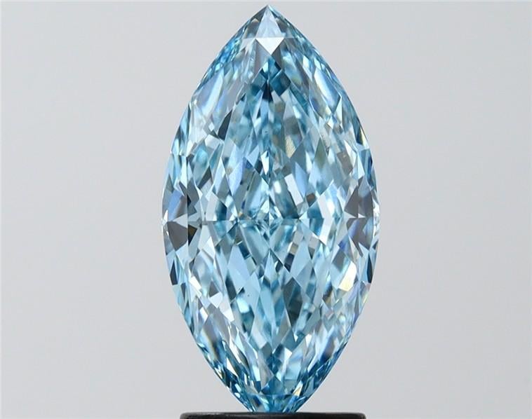 2.53 Ct. Fancy Vivid Blue Marquise Lab Grown Diamond