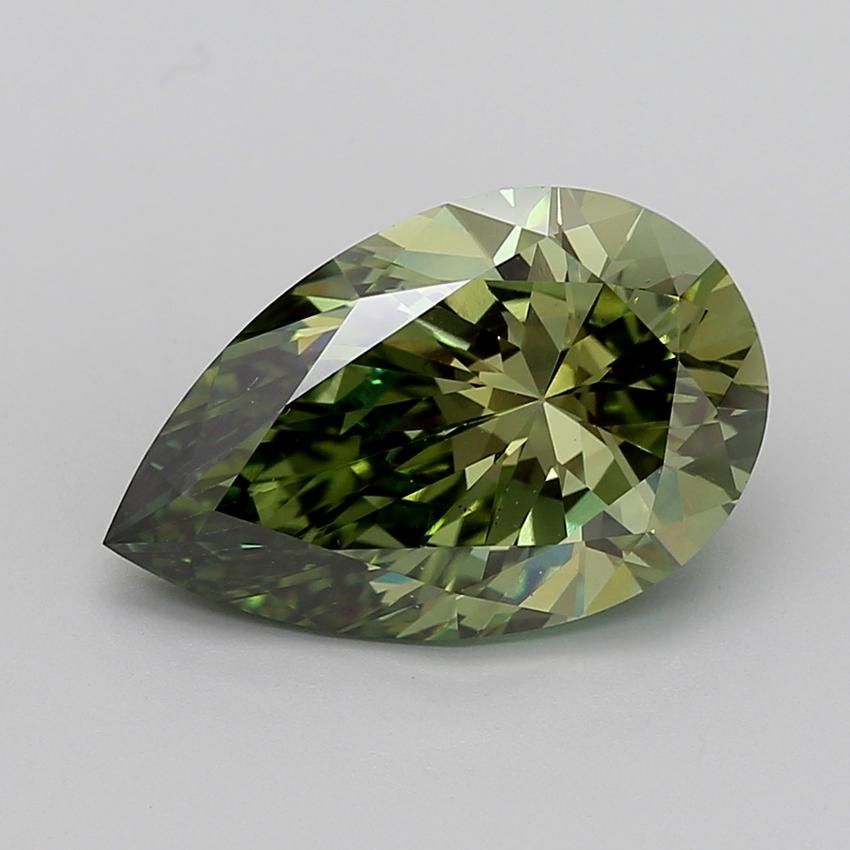 6.98 Ct. Fancy Vivid Green Pear Lab Grown Diamond